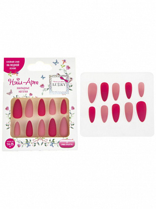 Фото товара Lukky Т21051 Нэйл-Арт наб. #3 Pink Stiletto 10 наклад.ногтей на клеевой основе,14-25 лет,кор. 