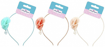 Фото товара 455145 Ободок с цветком "Жемчужина", в ас-те.