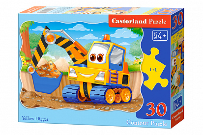 Фото товара Пазлы B4-03464 Экскаватор, 30 деталей(MIDI) Castor Land