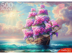 Ф500-1734 ПАЗЛЫ 500 элементов. ЦВЕТОЧНЫЙ КОРАБЛЬ (арт.Ф500-1734)