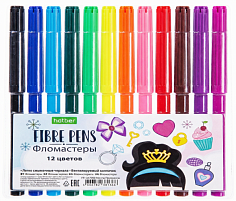 Х-FP_067050 Фломастеры 12цв. "Hatber" МЕЧТЫ ПРИНЦЕССЫ в блист.