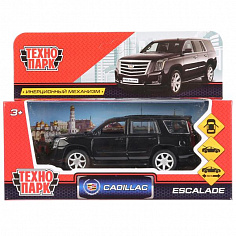 ESCALADE-BK Машина металл CADILLAC ESCALADE 12 см, двери, багаж, инерц, черный, кор. Технопарк