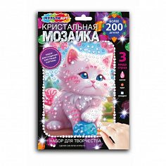 CRYST-114755 Кристальная мозаика 17*23 см котик, 200 дет. в конверте МУЛЬТИ АРТ