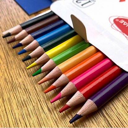 Фото Набор цветных карандашей ACMELIAE акварельные, 12цв + кисточка (9401-12) (1/12/144)