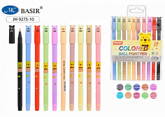 МС-JH-9275-10 Ручки в наборе шар. 10 цв. МИШКИ колпачок в форме мишки