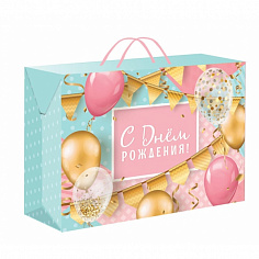 PBL-112927-HBB Пакет подарочный пакет-коробка, с шариками, размер l ЧУДО ПРАЗДНИК