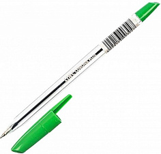3002N/green Ручка шариковая LINC "CORONA PLUS" 0,7мм, прозрачный корпус, зеленая (50/2000) (3002N/gr