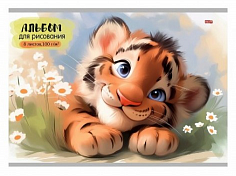 ПП-08-7541 Альбом 8л А4 МИЛЫЙ ТИГРЕНОК 1 скреп.
