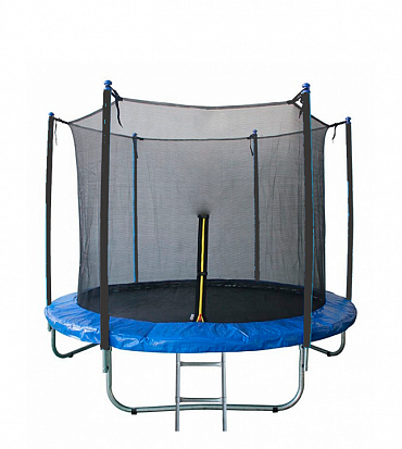 Каркасный батут с защитной наружной сеткой и лестницей В-15717, размер 2,44м*2,44м*2,3м фото