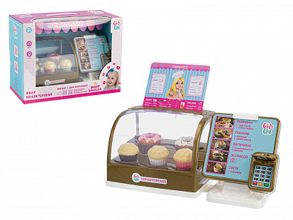 Фото товара IT107485 Игровой набор "Кондитерская" "Girl's club" касса со звуком, витрина светится, аксессуары