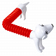 миниатюра ВВ5756 Игрушка-антистресс собачка трубочка Bondibon, Blister, бело-красная