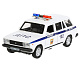 миниатюра 2104-12SLPOL-WH Машина металл свет-звук "ваз-2104 жигули полиция" 12см, инерц., белый в кор. Технопа