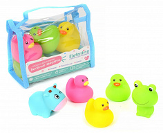 IT106292 Набор игрушек для купания "Elefantino. Животные" (брызгалки), 5 штук в сумочке 15*6*13 см.