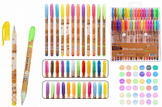 МС-7474-36 Ручки в наборе гель 36цв КАПИБАРА с блестками