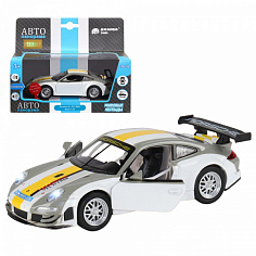 1251306JB ТМ "Автопанорама" Машинка металл., 1:32 Porsche 911 GT3 RSR, серебряный, инерция, свет, зв