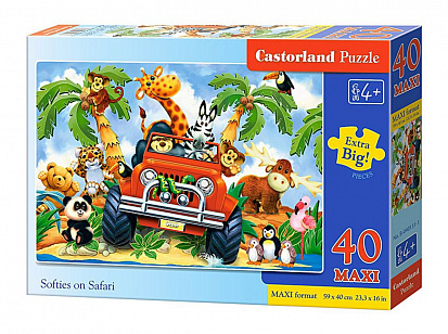 Фото товара Пазлы MX-040131 Сафари, 40 деталей MAXI Castor Land