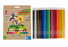 Карандаши цветные ЛУЧ "ZOO", 24цв., шестигранные, пластиковые (29С 1742-08)