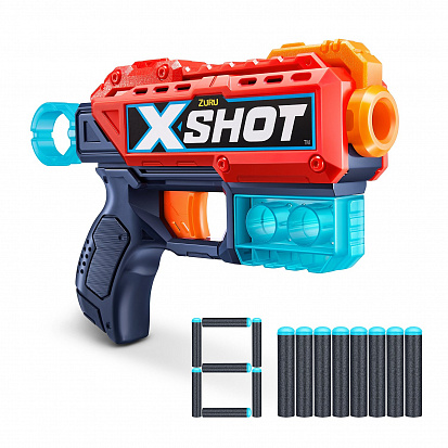 Фото 36184 Игровой набор для стрельбы ZURU X-Shot "Ексель - Кикбек", упаковка открытая коробка