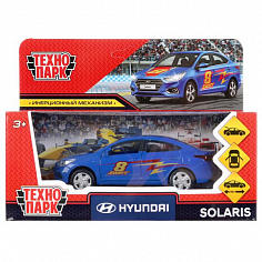 SOLARIS2-12SRT-BU Машина металл hyundai solaris спорт 12см, откр. двери, инерц.синий в кор. Технопар
