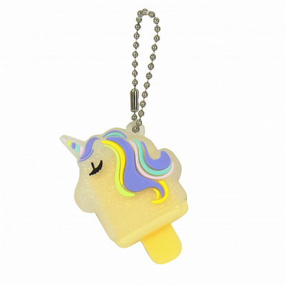 Фото товара 1toy Т16145 Lukky бальзам для губ Ice-cream Unicorn с нежным ароматом ванили 1,2 г, с подвеской-цепо