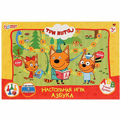 4690590181034 НАСТОЛЬНАЯ ИГРА-ХОДИЛКА "УМНЫЕ ИГРЫ" АЗБУКА. ТРИ КОТА В КОР.