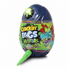 SK009A1 Игрушка мягконабивная динозавр 22 см"Crackin'Eggs" в яйце, со звук и свет эффект. Метеор