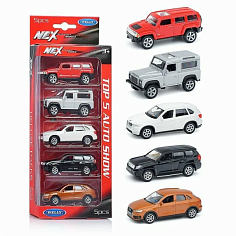 52020-5SG(Z) Набор WELLY 1:60, Hummer H3, LR Defender, BMW X5, Toyota LC Prado, Audi Q3, 5 шт.