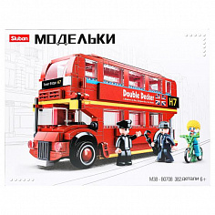 M38-B0708 (12) Конструктор пласт. автобус с фигуркой, 382дет. в русс. кор.