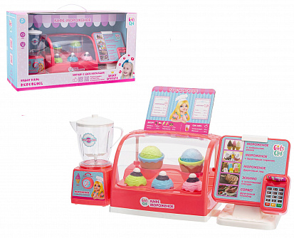 Фото товара IT107478 Игровой набор "Кафе-мороженое" "Girl's club" касса со звуком, витрина светится, аксессуары 