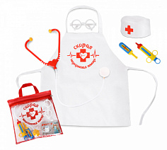 МТ 0303 Игрушка детская набор ДОКТОР (в сумочке 6 преметов) 