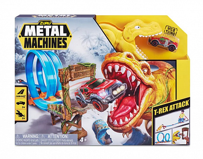 Фото 6702 Игровой набор Zuru Metal Machines с машинкой, трек "Динозавр"