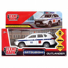 OUTLANDER-12POL-WH Машина металл "mitsubishi outlander полиция" 12см, откр дв, инерц.белый в кор. Те