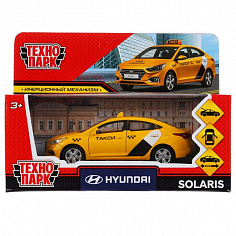 SOLARIS2-12TAX-YE Машина металл hyundai solaris такси 12см, открыв. двери, инерц.желтый в кор. Техно