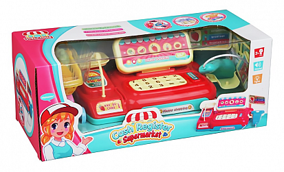 Фото товара 313-1 Игр. набор "Магазин", свет, звук, в компл. предметов 9 шт., эл.пит. ААх2шт не вх. в компл., ко