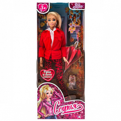 Фото товара 66001-F26-S-BB Кукла 29см София, руки и ноги сгиб., кор КАРАПУЗ