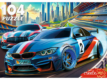 Фото товара Ф104-2393 ПАЗЛЫ 104 элемента. КРУТЫЕ ГОНКИ (Арт. Ф104-2393)