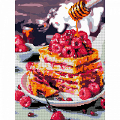 LORI Ам-037 Алмазная мозаика 30*40 см (частичное заполнение) "Медовый десерт"