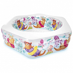 56493NP Бассейн "Рифы океана" с надувным дном, от 6 ЛЕТ 1.91mx1.78mx61cm
