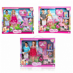 8088 Набор кукол Defa Счастливая семья, 4 куклы, 8 аксесс., в ассорт., кор
