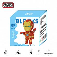 YC24 3D Конструктор из мини-блоков XINZ Super Heroes: Железный человек, 611 дет. (YC24)