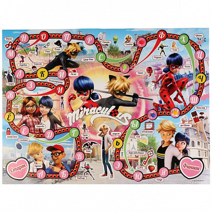 4690590181027 НАСТОЛЬНАЯ ИГРА-ХОДИЛКА "УМНЫЕ ИГРЫ" АЗБУКА. ЛЕДИ БАГ И СУПЕР КОТ В КОР. фото