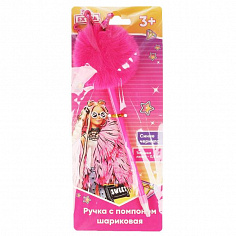 PEN1-65356-BRB Ручка шариковая БАРБИ с розовым пуш.топпером, barbie extra, блистер Умка