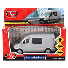 SPRINTERVAN-14-SR Машина металл MERCEDES-BENZ SPRINTER 14 см, двери, инерц, серебристый, кор. Техноп