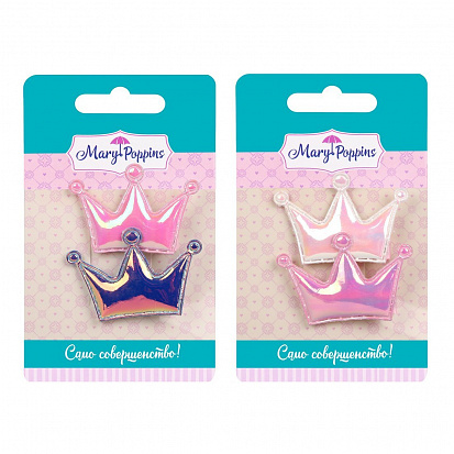 Фото товара 455391 Набор зажимов "Корона" 2 шт., 5 см., в ассорт.