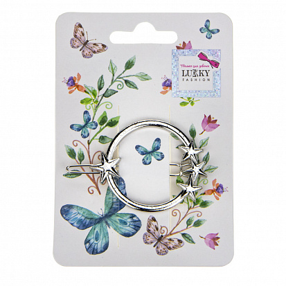 Т18576 Lukky Fashion заколка для волос Круг со звездочками, 1шт (10702070/190922/3310246) фото