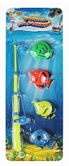 M1258 Рыбалка пластиковая "РЫБКА ЗА РЫБКОЙ-9" (4 рыбки, 1 удочка, в блистере) (Арт. M1258)