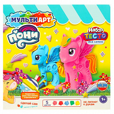 PDSET-MAPONY Набор с тестом для лепки и формочками пони, 24 см МУЛЬТИ АРТ