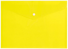 Папка-конверт на кнопке А4 inФОРМАТ, 150 мкм, пластиковая, желтая (10/100) (PK8015Y) (040556)