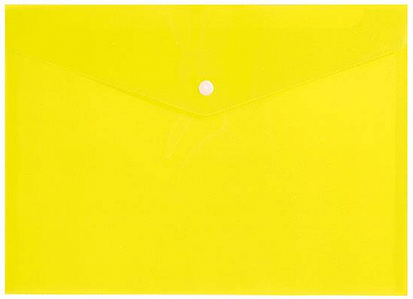 Фото Папка-конверт на кнопке А4 inФОРМАТ, 150 мкм, пластиковая, желтая (10/100) (PK8015Y) (040556)