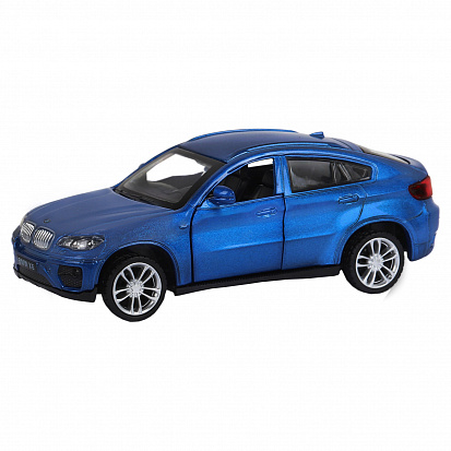 Фото 1251253JB ТМ "Автопанорама" Машинка металл. 1:43 BMW X6, синий, инерция, откр. двери, в/к 17,5*12,5
